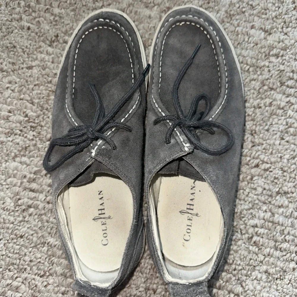 Mens COLE HAAN Air Eyelet Lace Up  Loafer Shoes C12 C10579 Grey‎ Size 11.5